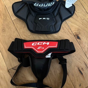 Bundle Bauer Bauer Jr. Goalie Neck Protector And CCM Goalie Cup  (Used)