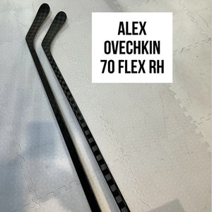 Senior(2x)Right Ovechkin 70 Flex PROBLACKSTOCK Toe Pattern Unbranded Pro Stock Hockey Sticks