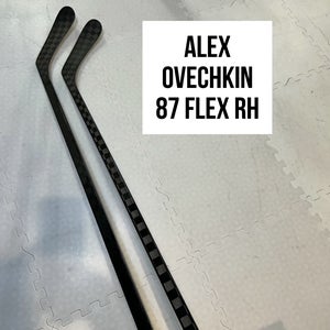 Senior(2x)Right Alex Ovechkin 87 Flex ProBlackStock™ fToe Pattern Unbranded Pro Stock Hockey Sticks