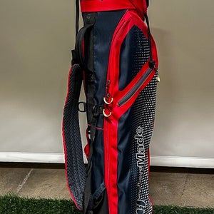 Used Taylormade Quiver 3 Way Carry/Stand Bag Blue/Red No Rainhood 4 Pocket