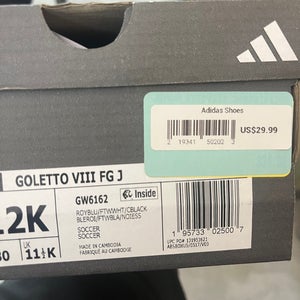Blue Adidas Kids Size 12 Soccer Cleats