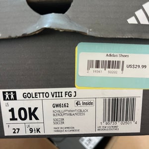 Blue Kids  Size 10 Adidas Goletto VIII Molded Cleats Cleats (New)