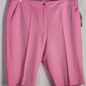 EP Pro Flirt Pink 23" Poly Span Pro Stretch Pleated Golf Shorts Size 14 (New)