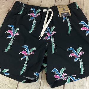 Chubbies Small 5.5in Inseam Perforated Lining Swim Trunks Palm Tree Print