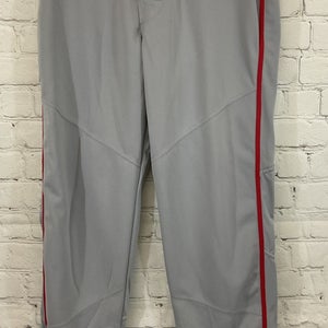 Alleson Athletic A00332 Youth Polyester Baseball Pants Grey Red M Medium