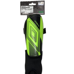 Used Umbro STIRRUP SHINGUARDS Soccer Shin Guards Junior Neon Green Junior 11347-S000248374