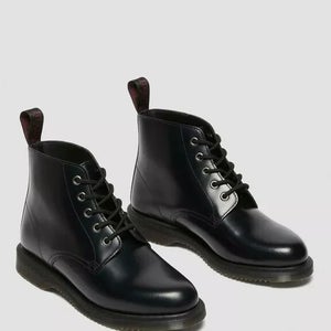 Dr. Martens Emmeline 32219001 Boot Women's 8 Black Leather Round Toe Ankle PQ315