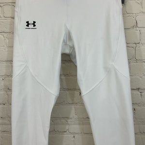 Under Armour 1365474 Womens HG Authentics 3/4 Compression Leggings White L Large