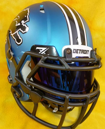 Detroit Lions SuPer Custom fullsize Riddell Speed football helmet Lg blue