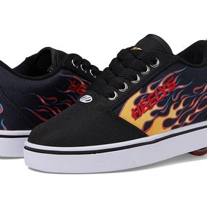 Heelys Pro 20 HES10461H Sneaker Boys US 3 Black Flames Lace Up Skate Shoes PQ356