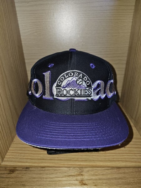 NEW Vintage Colorado Rockies MLB Sports Logo 7 Spellout Twill Hat Cap Snapback
