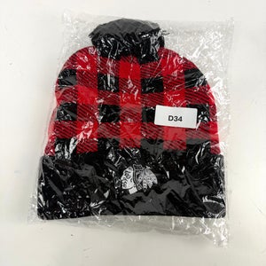 New Chicago Blackhawks Plaid Beanie | D34