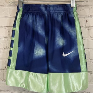 Nike FN8326-376 Kids DRI-FIT Loose Fit Polyester Basketball Shorts Blue Green XS