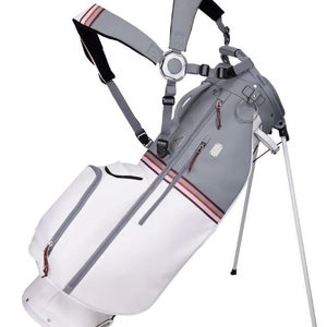 Sun Mountain Mid Stripe X-Fit Dual Strap Carry Stand Golf Bag White/Cadet/Brick