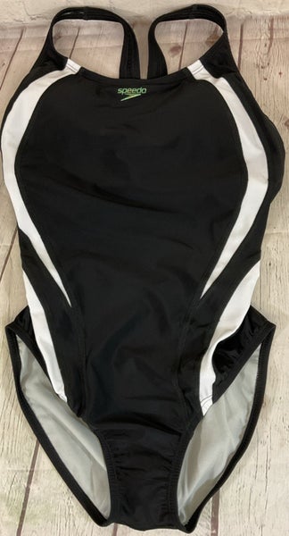 Speedo Womens One Piece Performance Swim Suit Chlorine Resistant Material Black