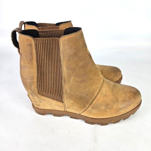Sorel Joan of Arctic Wedge II Chelsea Boots Women's Waterproof Elk Brown Size: 7