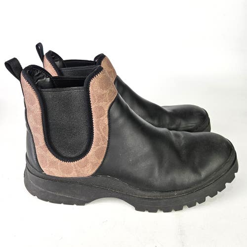 Coach Hybrid Chelsea Ankle Boots Khaki/Black Leather G4443 Men's Size: 12D