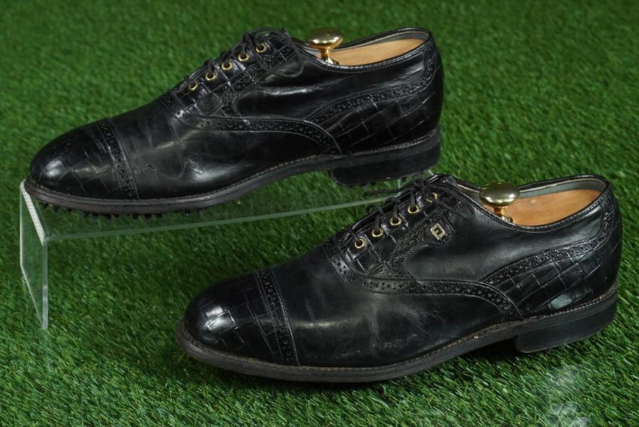 FOOTJOY USA CLASSICS DRY MEN'S 10D GOLF SHOES WITH BAG, ALL BLACK