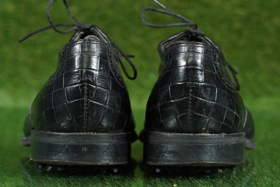 FOOTJOY USA CLASSICS DRY MEN'S 10D GOLF SHOES WITH BAG, ALL BLACK