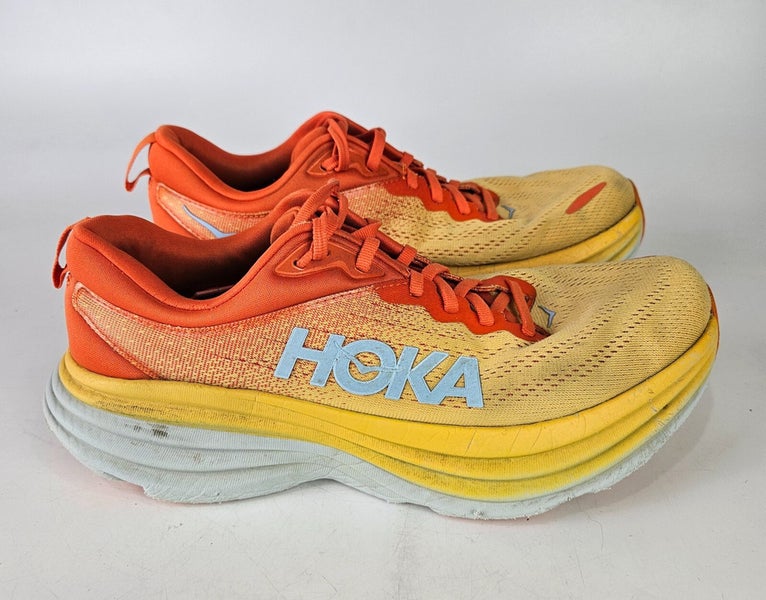Hoka One One Bondi 8 Mens 9.5 D Shoes Orange Running Sneaker 1123202 PBAY Hoka One One Mens Bondi 8 1123202 PBAY Yellow Orange Running  main image 4