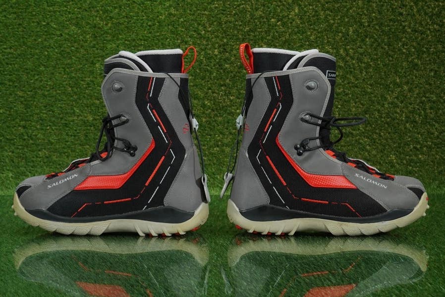 SALOMON SYMBIO WINTER SNOWBOARD BOOTS, GRAY BLACK RED, US 12  display picture 3