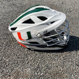 UMiami Cascade S Lacrosse Helmet - White with Red Chrome Decals (retail: $350)