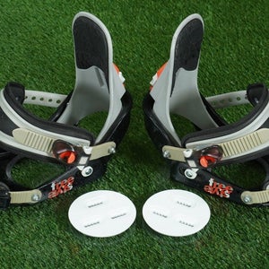 BURTON FREE STYLE SNOWBOARD BINDINGS BLACK GRAY, MEN'S SIZE LARGE WITH DISCS