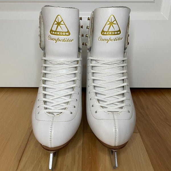 Jackson Ultima DJ2370 Competitor Ladies Womens White Figure Ice Skates Size 8 B