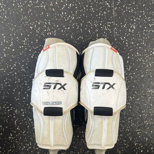 Used STX SURGEON 700 Lacrosse Arm Pads/Guards White MD 11849-S000028592
