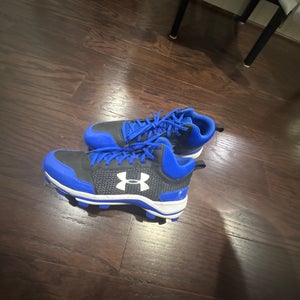 Blue Men's Size M 11.5 (W 12.5)  Under Armour High Top Charged Molded Cleats (New)