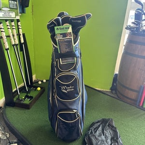 Ladies Tour Edge Moda Silk Cart Bag 7-way Dividers W/ Rain Cover And Head covers