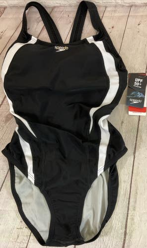 Speedo Womens Quantum Open Back Performance Lined Four Way Stretch Swim Suit