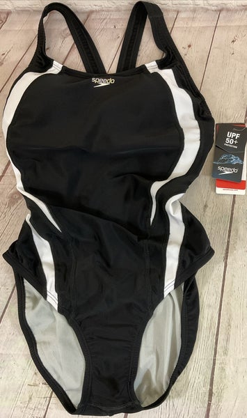 Speedo Womens Quantum Open Back Performance Lined Four Way Stretch Swim Suit