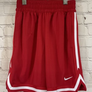 Nike FJ6802-657 Kid's DRI-FIT Loose Fit Polyester Basketball Shorts Red White XS