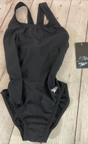 Girls Speedo Durable One Piece Swim Suit Chlorine Resistant Material Size 26