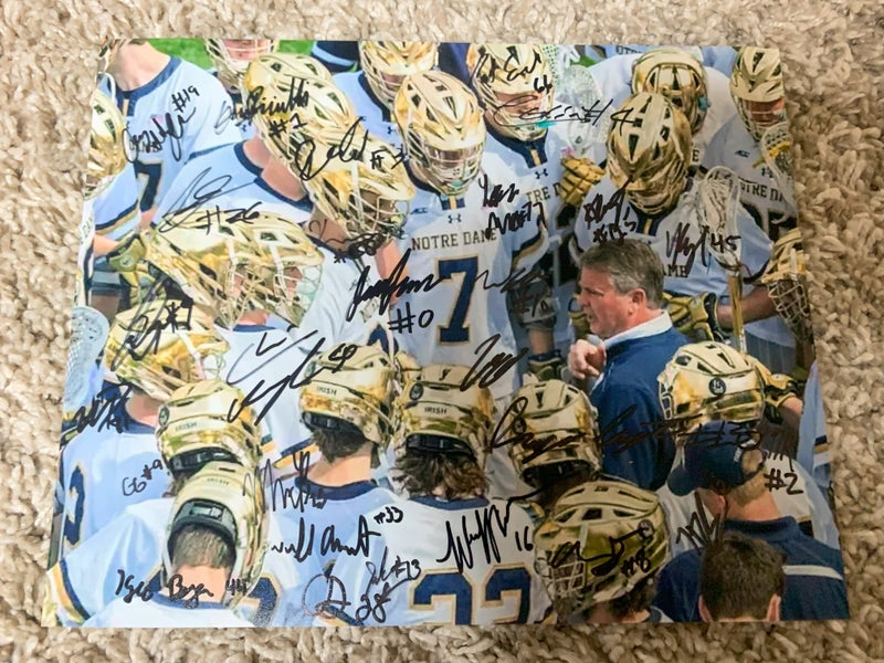 Notre Dame lacrosse team signed photo