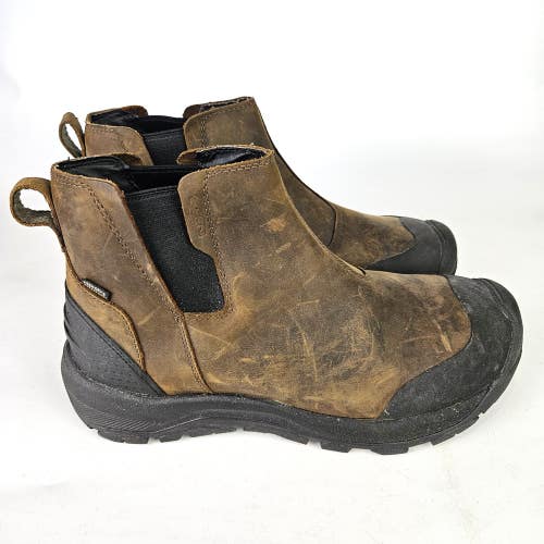 KEEN Anchorage III Waterproof Brown Leather Boots Men's Size 10.5