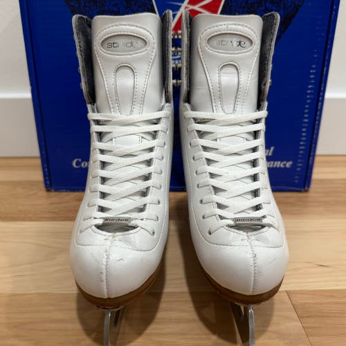 Riedell 223 Stride Ladies Girls White Figure Ice Skates Size 4 Med