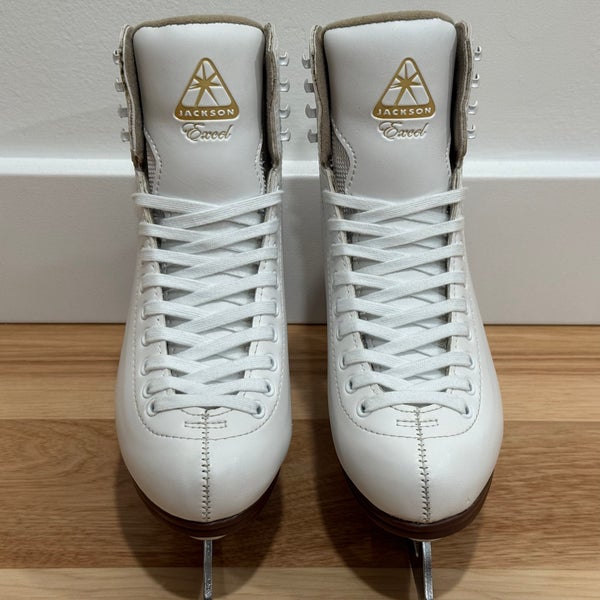 Jackson Ultima Excel JS1290 Ladies Girls White Figure Ice Skates Size 5.5 C