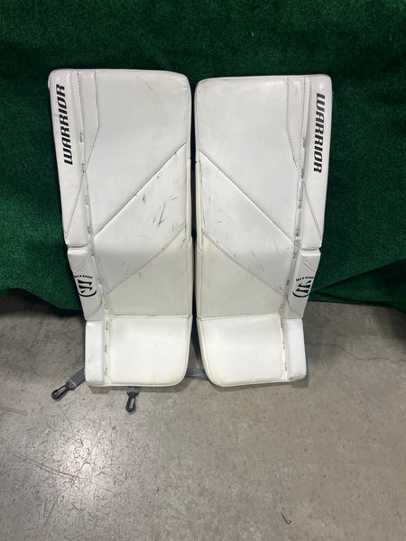 White Junior Warrior Ritual G7 Goalie Leg Pads (Used) | 26” + 1”