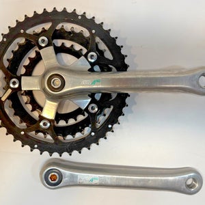 Vintage Shimano Altus FC-AT10 175mm 48/36/26 Aluminum Triple Crankset Steel Ring
