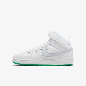 Nike Court Borough Mid 2 CD7782-115 Big Kids US 4.5Y White Leather Shoes RTN102