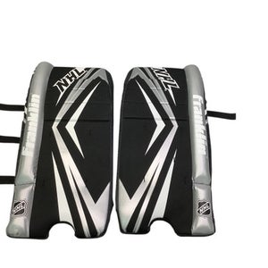 Used Franklin NHL STREET HOCKEY GOALIE PADS Goalie Leg Pads Junior Black 23" 11347-S000248774