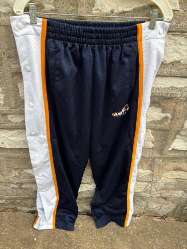 VINTAGE And1 Pants Navy Blue Yellow Snap Button Breakaway Basketball Vtg Size XL