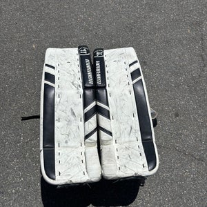 White 32" + 1" Intermediate Warrior Ritual G3 Goalie Leg Pads