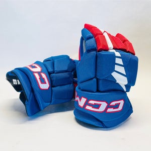 New 14" CCM Jetspeed (CHL Pro Stock) Gloves - Blue/Red/White