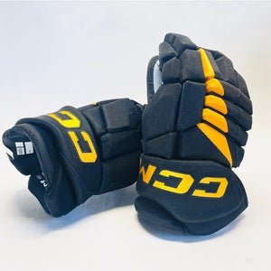 New 14" CCM Jetspeed (CHL Pro Stock) Gloves - Black/Sunflower