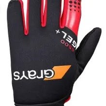 Grays G500 Gel FH Gloves (pair); Black/Scarlet- Size M- (New)