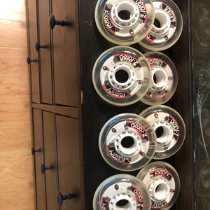 New Clear Factory Z Rated Rollerblade Wheels - Size 80mm 74A - 8 pack