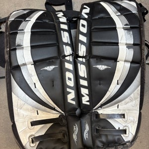 Black 27" Mission Motion Lite Goalie Leg Pads (Used)